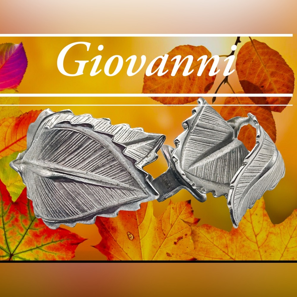 GIOVANNI Elegant Silver Leaf Clip On Earrings